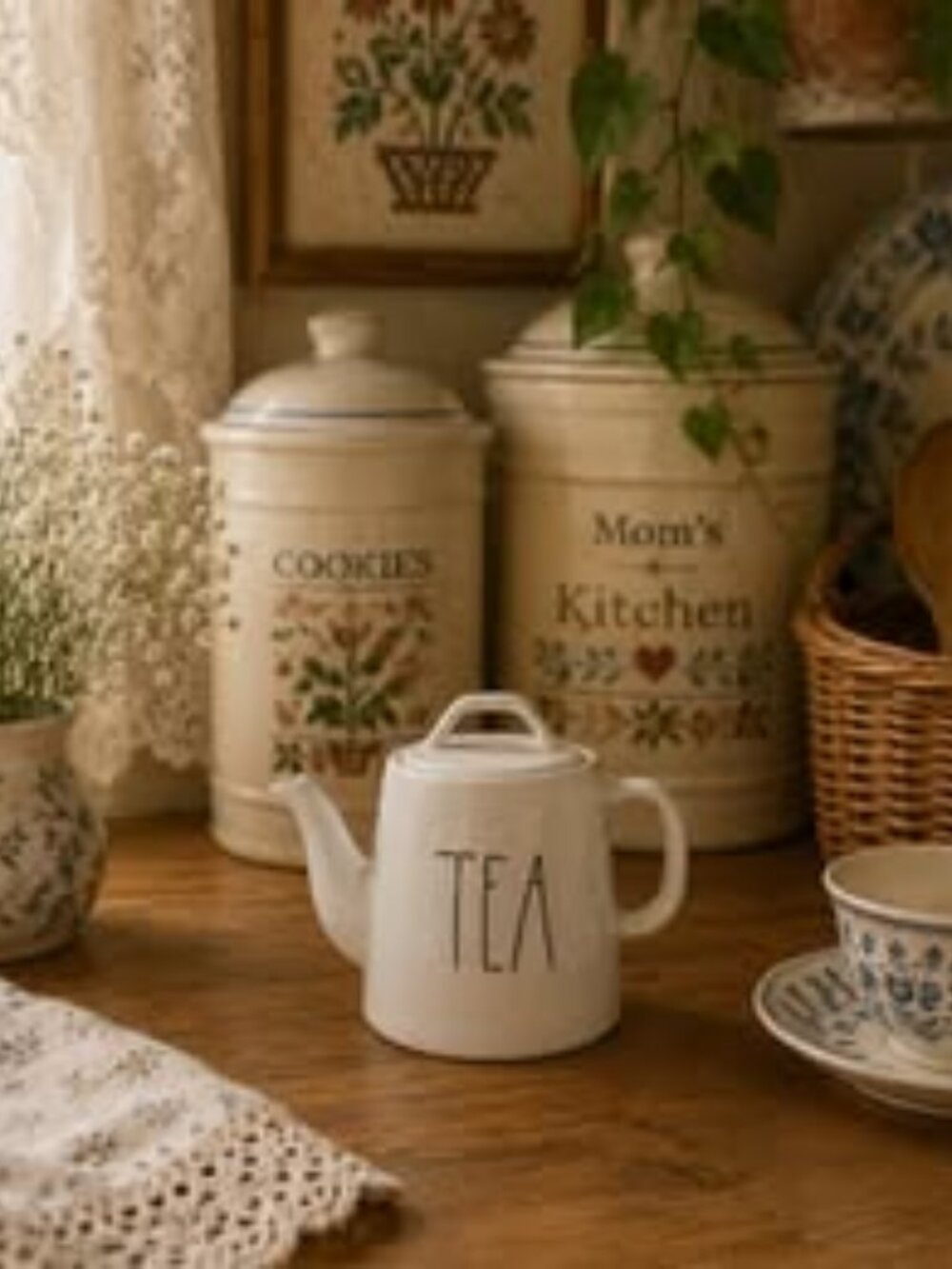 Rae Dunn Tea Pot Be still my cottage core heart ❤️ Farm Vintage Relax